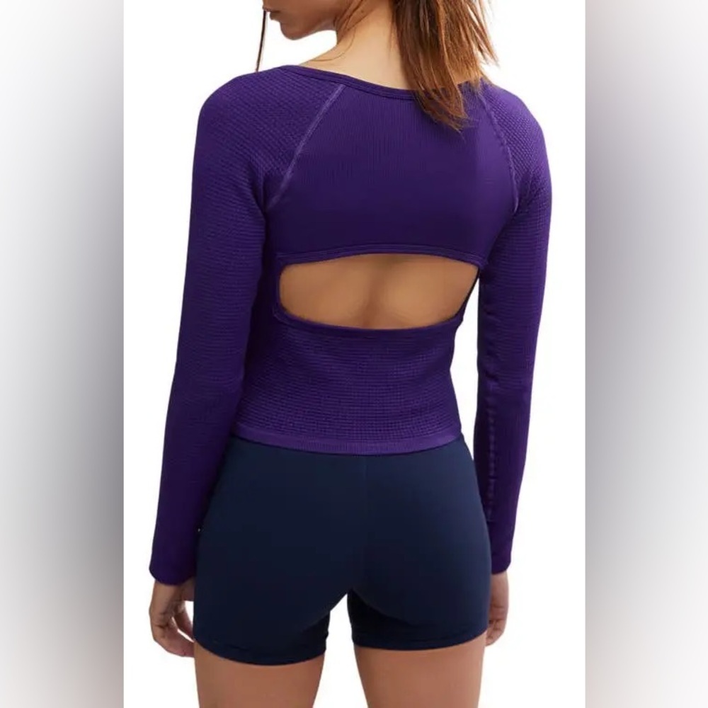 NFSFree People Bail Out Crop Knit Top - Dark Amethyst NWT XS/S - Picture 2 of 5